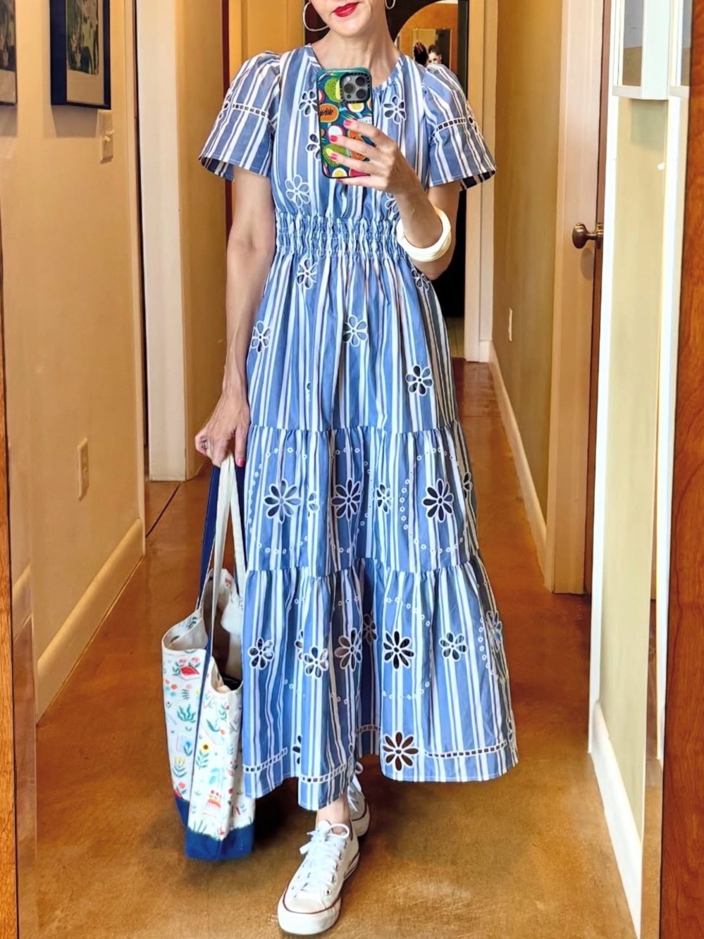 Anthropologie Somerset Cotton Embroidered Eyelet Maxi Dress